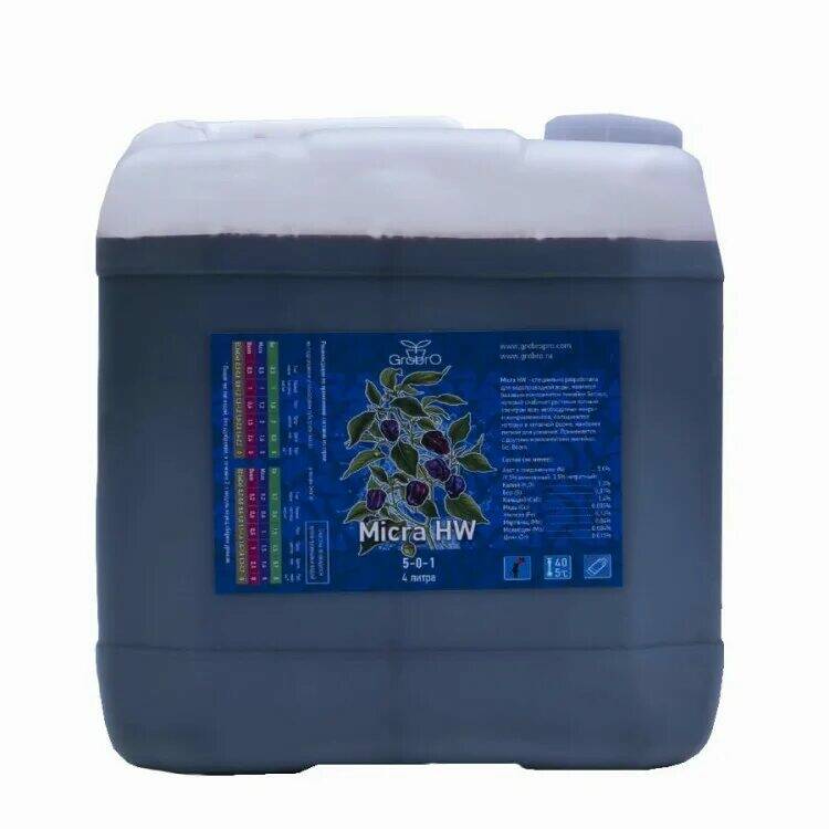 GroBro SeriouS MicrA HW 5 л GroBro SeriouS MicrA HW 5 л удобрение трехкомпонентной серии 5 л