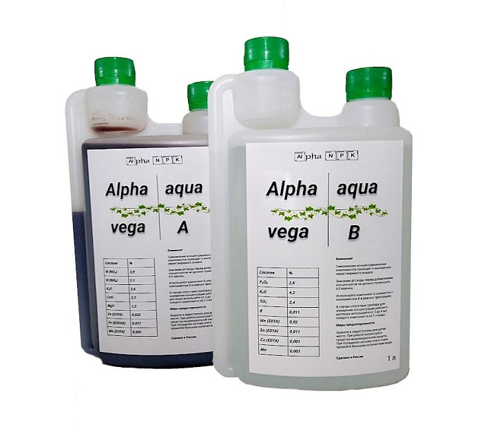 Alpha NPK Agua Vega A&B 1 л двухкомпонентное удобрение на стадию вегетации 1 л